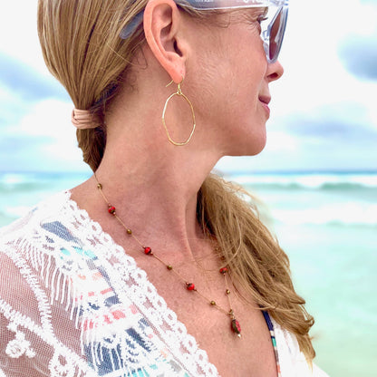 Large Gold Hammered Hoops