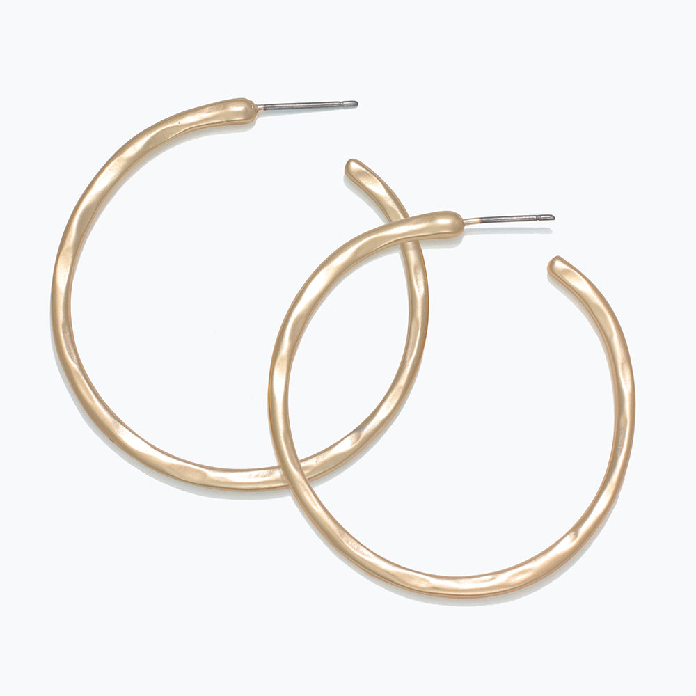 Frosted Gold Hoop Earrings