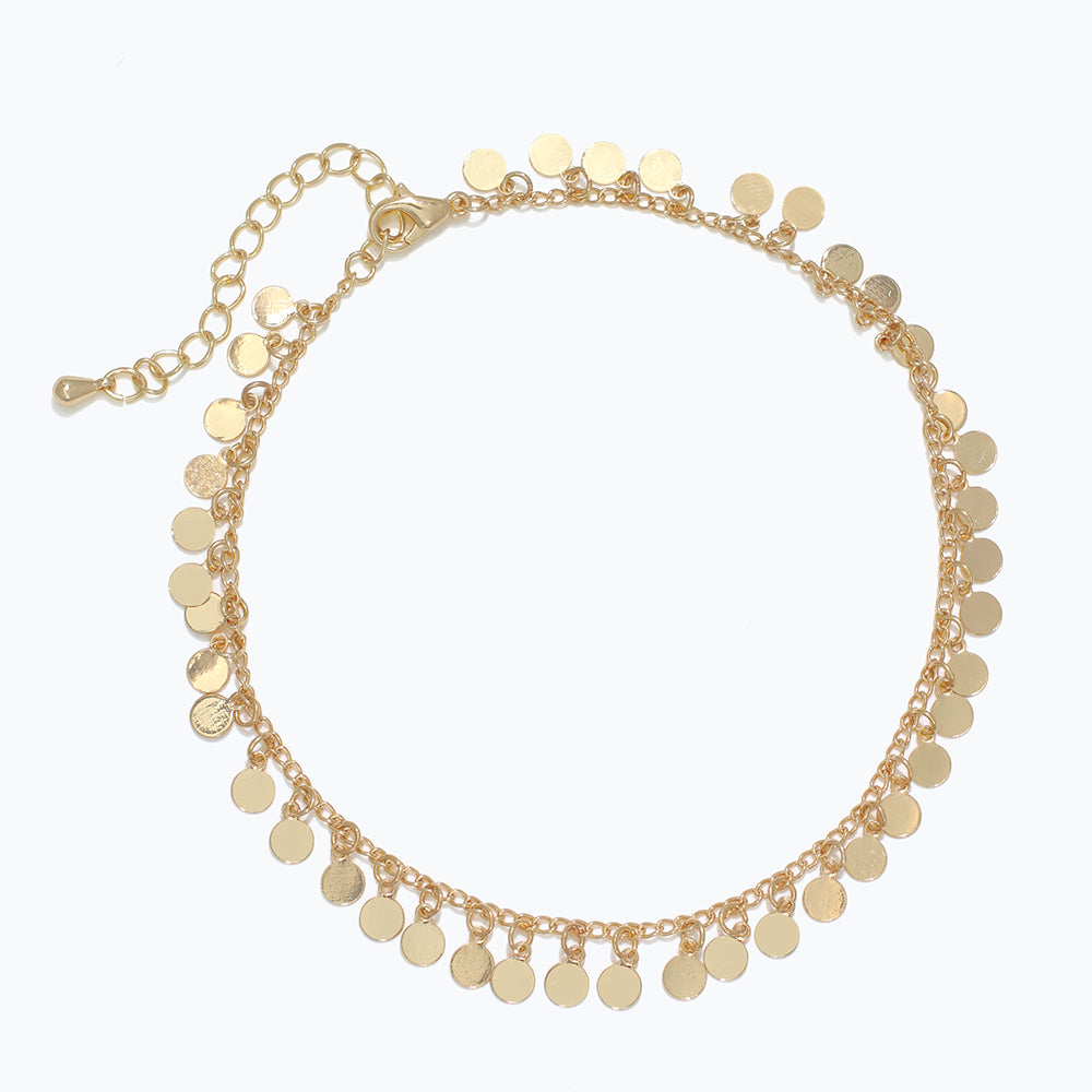 Gold disc Anklet