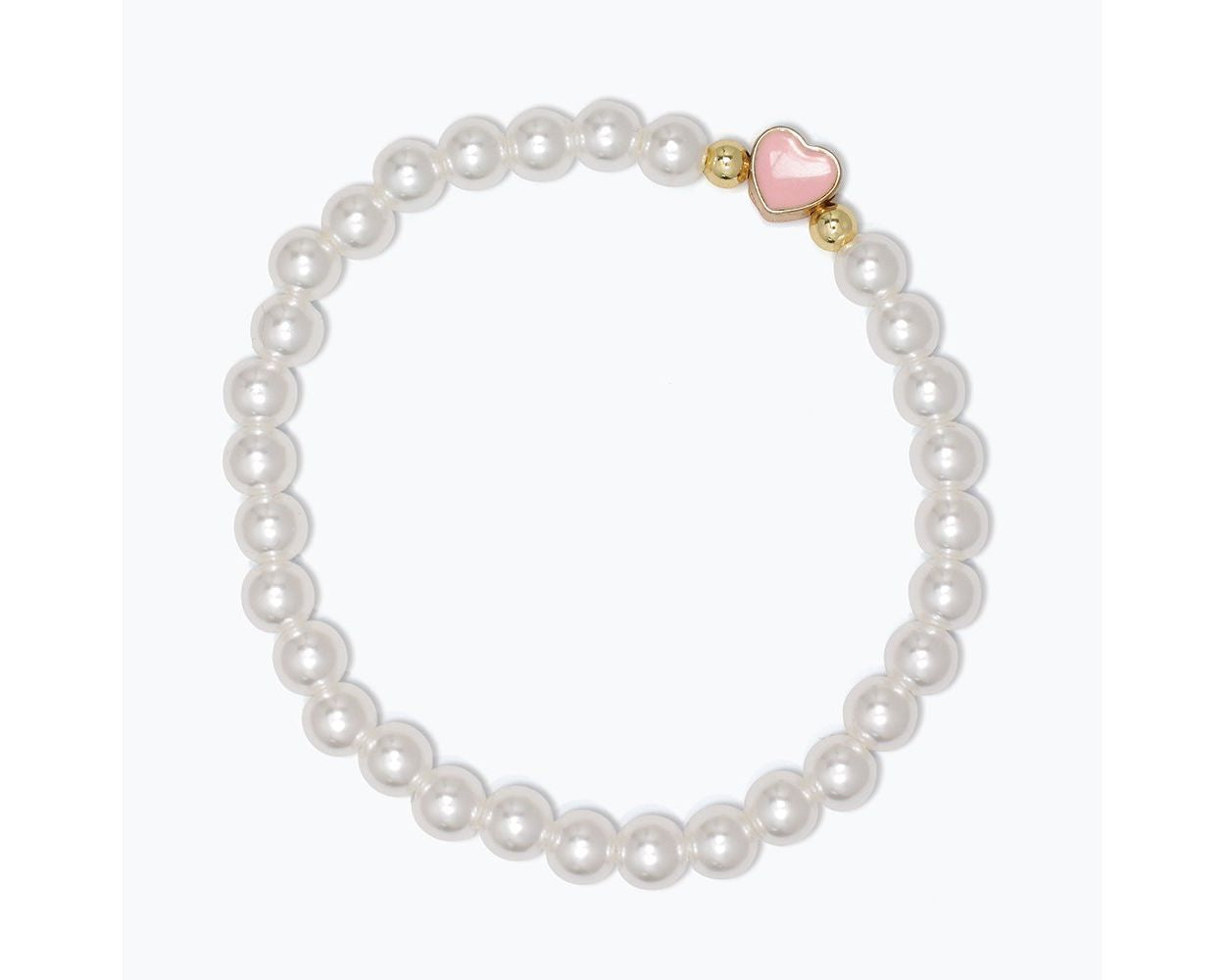 Little Love Pearls &amp; Pink Heart Bracelet