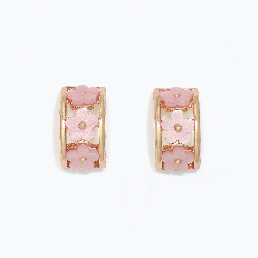 Pink Flower Earrings