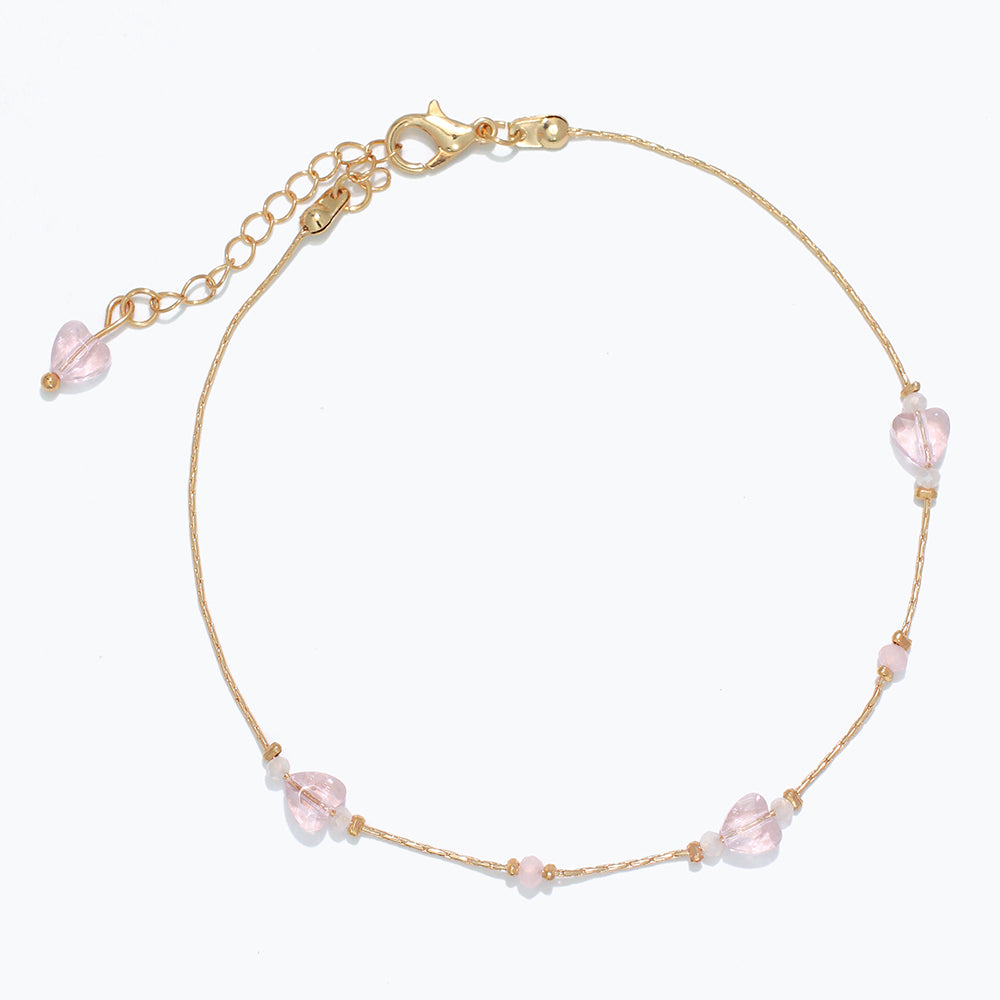 Pink Heart Anklet