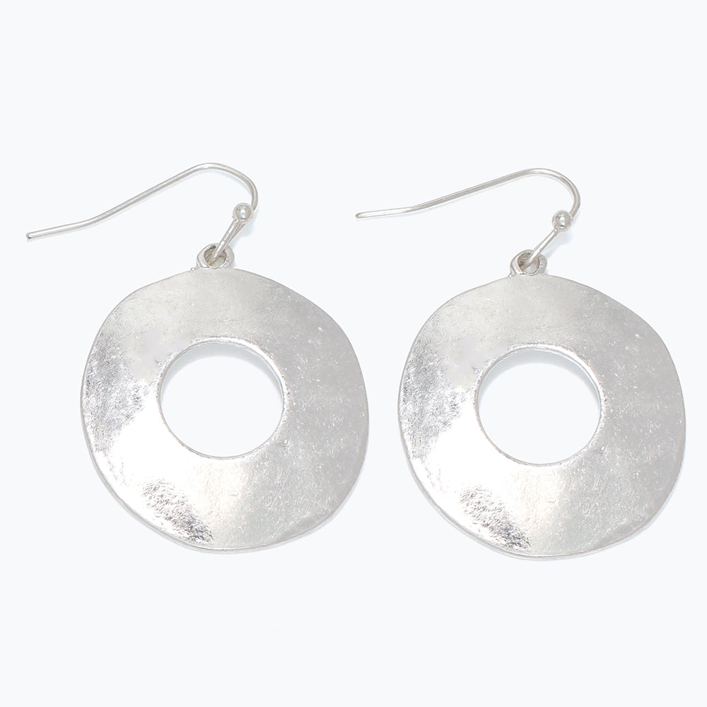 Hammered Silver Disc Earrings